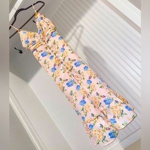 Chiffon Ruffle Midi Button Up Dress